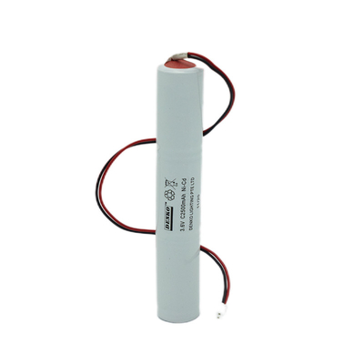 2500mAh ইমার্জেন্সি লাইট Ni Cd ব্যাটারি প্যাক 3.6V সাদা পিভিসি কালার