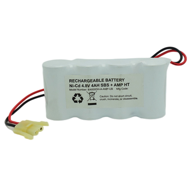 জরুরী আলোর জন্য 55 ডিগ্রি D4000mAh Nicd ব্যাটারি প্যাক 4.8V