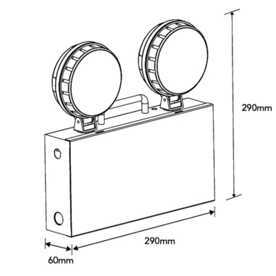 টুইন স্পট ইমার্জেন্সি এলইডি ডাউনলাইট সাদা 2.5W 130mm CRI70 5700k