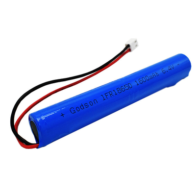 1600mAh 6.4V নলাকার ফায়ার এক্সিট লাইট ব্যাটারি LiFePO4 IFR18650