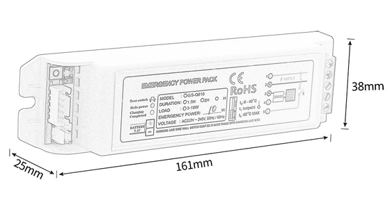 0.05A জরুরী আলো কিট পূর্ণ ক্ষমতা GS-Q810 রূপান্তরকারী 10W জরুরী ইনভার্টার রক্ষণাবেক্ষণ প্রকার