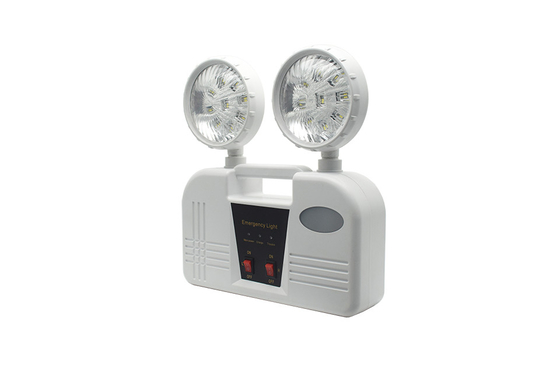 3 ঘন্টা সময়কাল 6W টুইন হেড জরুরী আলো AC 85-265V ABS