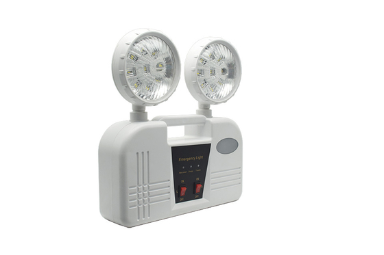 3 ঘন্টা সময়কাল 6W টুইন হেড জরুরী আলো AC 85-265V ABS