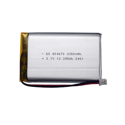 নিরাপত্তা লিথিয়াম-আইন পলিমার ব্যাটারি 804670 3350mAh 3.7V PCM সহ কানেক্টর