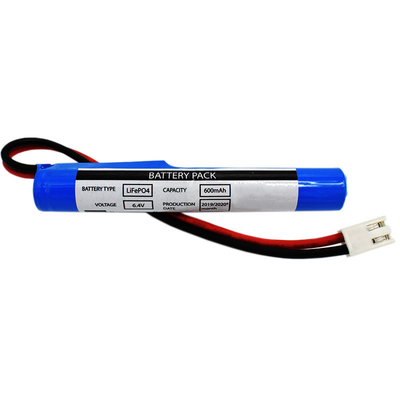 জরুরী আলো 600mAh 6.4V 18650 LiFePO4 রিচার্জেবল ব্যাটারি