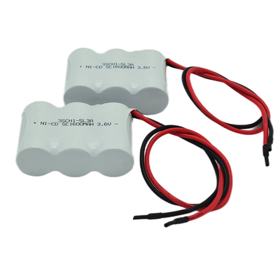 কাস্টমাইজযোগ্য প্রস্তুতকারক 3.6V 1600mAh জরুরী আলো Ni Cd ব্যাটারি
