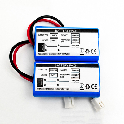 জরুরী সৌর আলো ব্যবহার পাশ পাশ টাইপ LiFePO4 ব্যাটারি 1500mAh 6.4 ভোল্ট