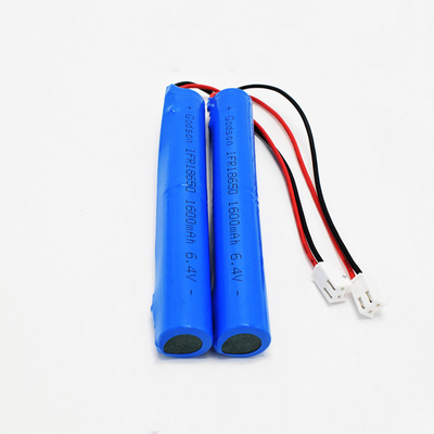 OEM জরুরী আলো ব্যাটারি IFR 18650 1.6Ah 6.4V LiFePO4 স্ট্যাক ব্যাটারি প্যাক দীর্ঘ চক্র জীবন