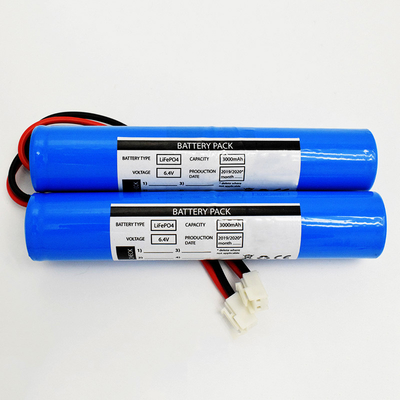 19.2Wh স্টিক টাইপ IFR 26650*2 সেল 3Ah 6.4V LiFePO4 ব্যাটারি জরুরী আলো ব্যাটারি