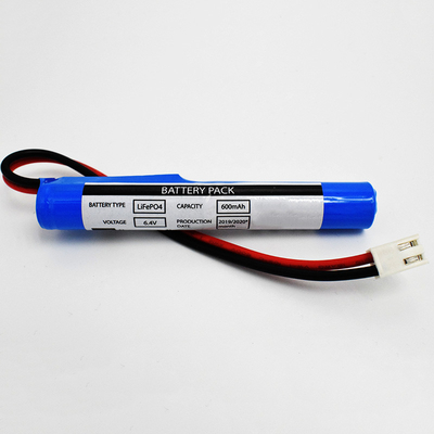 LiFePO4 স্টিক টাইপ 6.4 V ব্যাটারি 600mAh JST VH 2P সংযোগকারী
