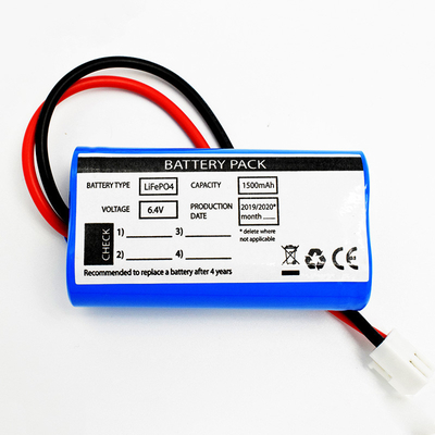 রিচার্জেবল 1500 MAh ব্যাটারি প্যাক LiFePO4 6.4V সাইড বাই সাইড টাইপ
