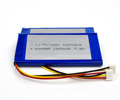লিথিয়াম পলিমার 55g 7.4 ভি লি আয়ন ব্যাটারি 1400mAh সেল 604985