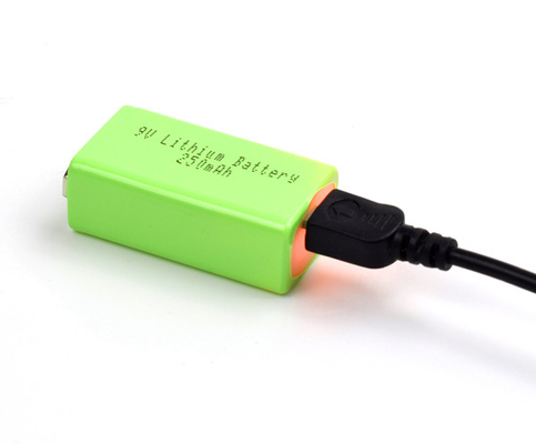 ইউএসবি সহ জরুরি আলো 9V 250mAh লিথিয়াম ব্যাটারি কম তাপমাত্রা
