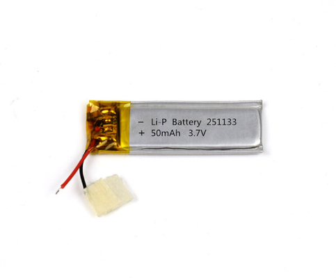 লিথিয়াম পলিমার ব্যাটারি 251133 50mAh 3.7V ভাল সাইকেল লাইফ সহ