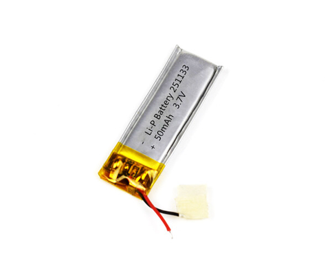 লিথিয়াম পলিমার ব্যাটারি 251133 50mAh 3.7V ভাল সাইকেল লাইফ সহ