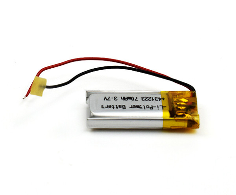 3.7V 70mAh Lipo ব্যাটারি রিচার্জেবল লিথিয়াম পলিমার সেল 431223