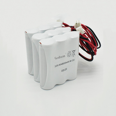 AA900mAh 3.6V ইমার্জেন্সি এক্সিট সাইন ব্যাটারি রিপ্লেসমেন্ট NiCd PVC জ্যাকেট
