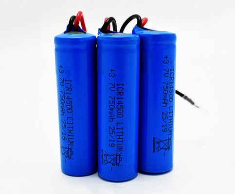 PVC জ্যাকেট সহ 750mAh 3.7V ICR14500 লিথিয়াম ব্যাটারি গন্ধহীন