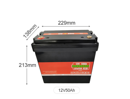OEM লিথিয়াম ব্যাটারি 12v 50Ah সোলার ব্যাটারি প্যাক গভীর চক্র সহ