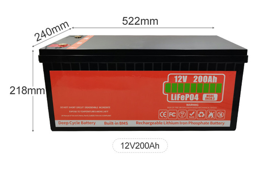 পরিবেশ বান্ধব গভীর চক্র 12V LiFePO4 ব্যাটারি 50Ah 200Ah স্বয়ংক্রিয়ভাবে স্ব-চার্জিং